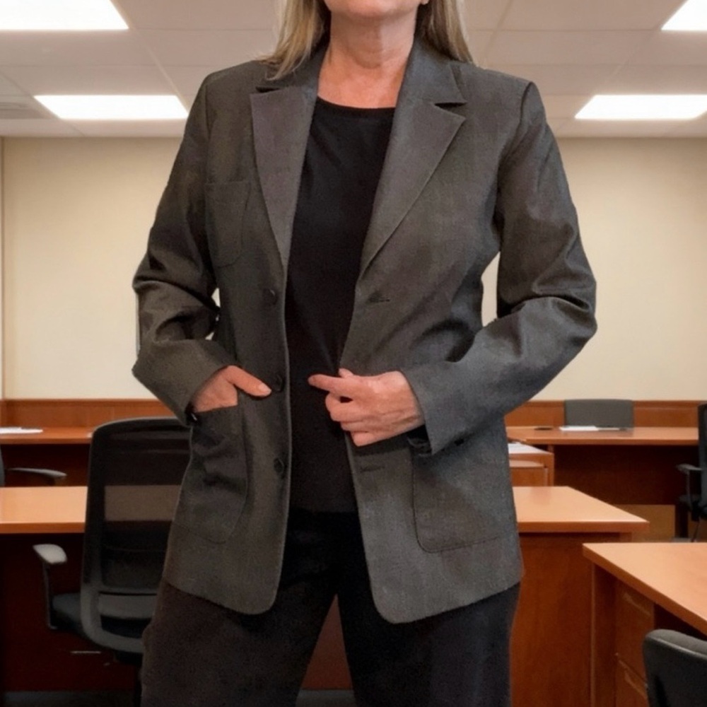 Faconnable Women's Blazer Jacket Patch Pockets Gr… - image 3